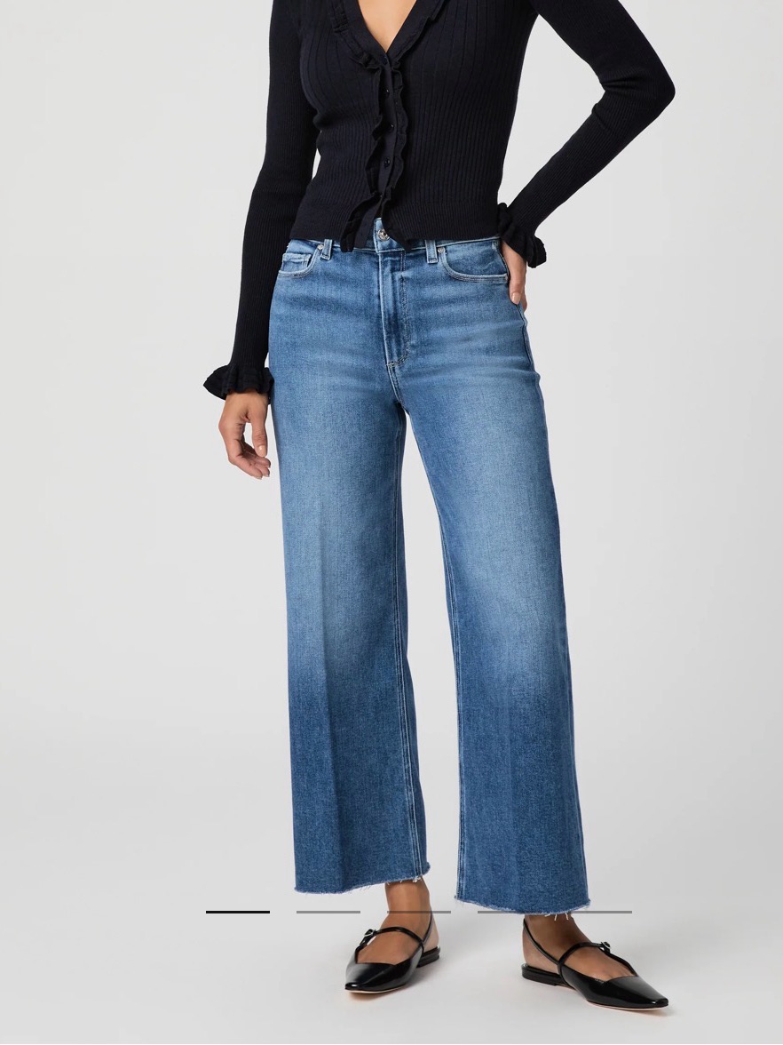 Paige Light Blue Denim Wide-Leg Jeans Petite- Anessa